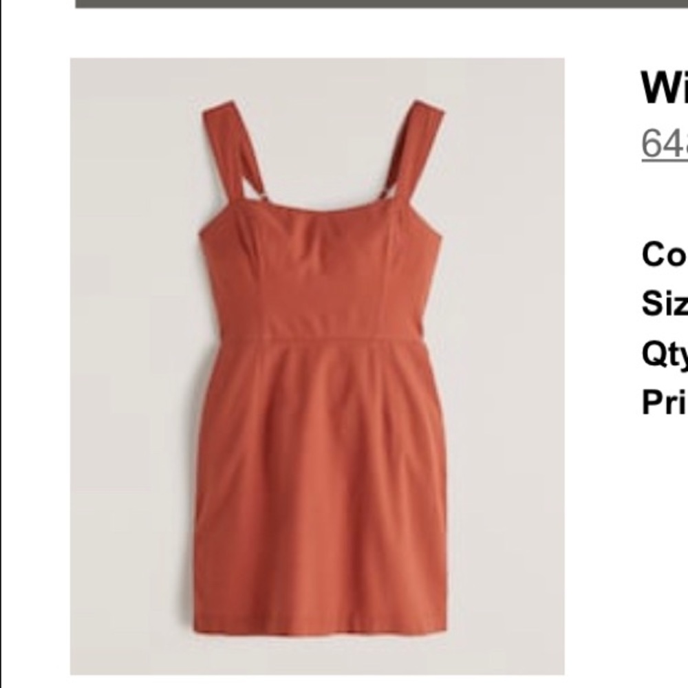 Abercrombie Wide Strap Mini Dress orange brown